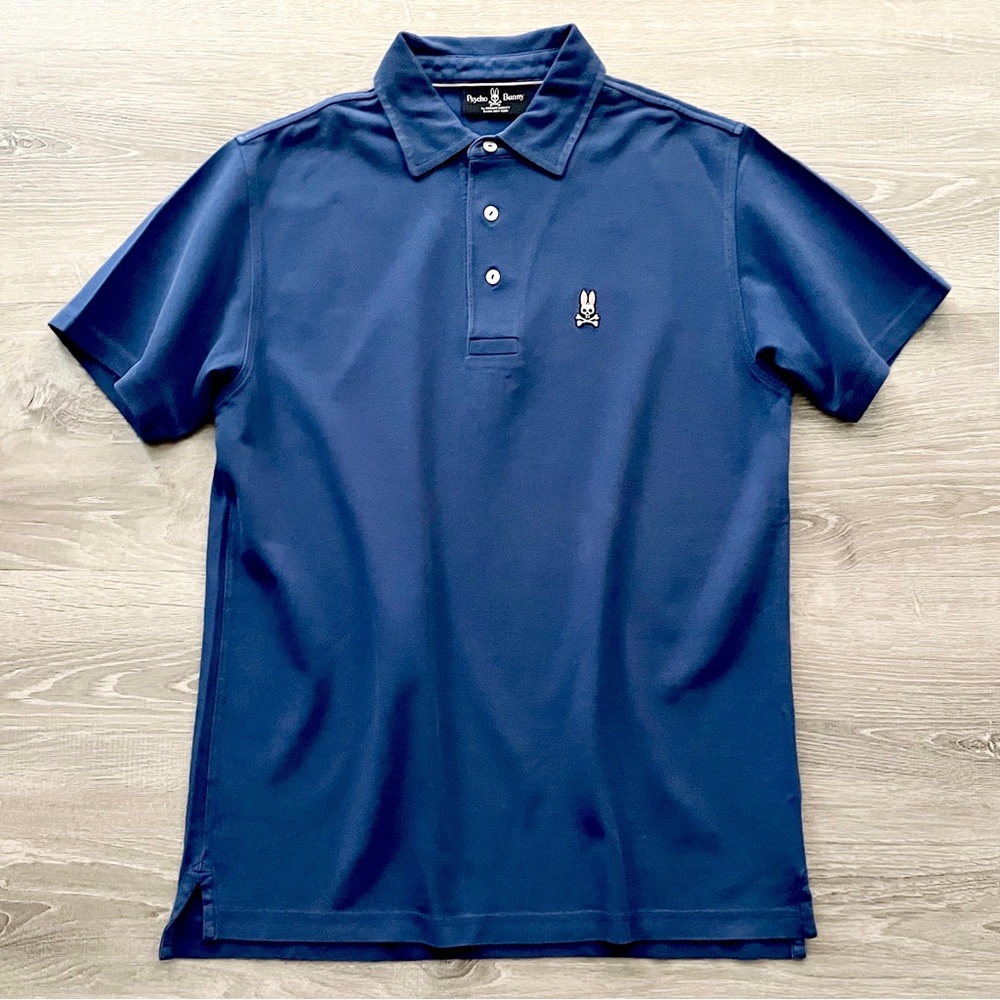 Psycho Bunny Navy Blue Pique Polo Shirt